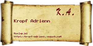 Kropf Adrienn névjegykártya